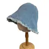 Sombrero de pescador para mujer con bordes deshilachados, sombrero tipo cubo vintage, hace que la cara se vea más pequeña, versátil para uso diario en la calle, sombrero de protección solar