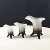 Taza Antigua Creativa para Uso en Casa, Taza Retro de Té con Leche de Qin Shi Huang, Taza Antigua de Tres Patas, Taza Imperial Negra con Degradado Escarchado