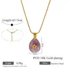 Collar de Joyería de Acero de Titanio Europeo y Americano con Colgante de Piedra Natural, Accesorios de Pétalos, Diseño de Nicho de Alta Gama, Cadena para Clavícula para Mujeres, Venta al por Mayor