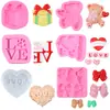 Molde de Silicona para Decoración de Pasteles DIY, Caja con Forma de Corazón de Oso de Dibujos Animados, Tema del Día de San Valentín Qixi