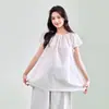 Moda Gestante Verão 2026 Novo Estilo Manga Curta Gola Redonda Camiseta Casual, Comprimento Médio Soltinho Manga Curta Pós-Parto