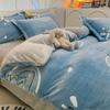 Lençol de veludo coral de dupla face Nanjiren para cama de inverno espessado, quatro peças, flanela de três peças