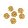 Cuentas espaciadoras recortadas recubiertas de oro de 14 quilates que preservan el color, bolas de flores de 8 mm, cuentas sueltas para pulseras, collares, accesorios de cuerda trenzada con cuentas, venta al por mayor