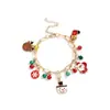 Pulseras Navideñas Transfronterizas, Cascabeles, Adornos de Mano de Perlas, Colgantes de Copo de Nieve y Ciervo, Accesorios Festivos Navideños, Pulseras de Navidad