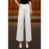 2026 Pantalones Anchos Simples y Atmosféricos Diseño de Pinzas Delanteras Pantalones Rectos de Nueve Puntos Pantalones de Traje para Chicas Petites