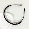 Diadema Dentada con Perlas y Pedrería Estilo Coreano Diadema Antideslizante Artefacto Cueva para el Cabello Flequillo Cabello Roto Pinza para el Cabello Combinable Tocado Elegante