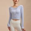 Atacado de Roupas de Yoga Transfronteiriças, Tops de Manga Longa Esportivos Amigáveis à Pele, Camisetas de Manga Curta para Pilates e Fitness para Mulheres, Dropshipping