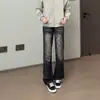 Jeans Masculino Retro Americano High Street Design de Ondas de Água Senso de Design Levemente Flare Solto Versátil para Homens e Mulheres Perna Reta Perna Larga Calças Longas