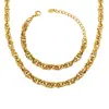 Tendencia de moda entrelazado europeo y americano exagerado hip-hop chicas calientes cadena gruesa collar de mujer pulsera conjunto de joyería al por mayor