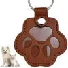 Lindo Elemento de Pata de Gato Colgante Portátil de Cuero, Bolsa para Guardar Pelo de Mascota Conmemorativo, Accesorio Versátil de Llave para el Día a Día