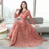 Elegante Vestido Estilo Diosa 2023 Nuevo Primavera y Otoño Talla Grande Cintura Ceñida Adelgazante Manga Larga Dobladillo Amplio Floral Vestido de Hada