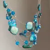 Collar Tejido de Cuentas Coloridas Dopamina Infantil Cadena para Clavícula con Borla de Piedras de Colores Moda Artística Gargantilla Dulce