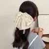 Pinza para Cola de Caballo con Lazo Floral de Malla Fina, Pinza Banana para la Parte Trasera de la Cabeza, Elegante Pasador de Primavera para Medio Peinado para Mujeres