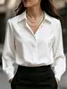 Camisa Branca Antirrugas para Mulheres Outono/Inverno 2025, Manga Longa, High-End, Traje Formal Profissional, Camisa para Entrevista de Qualificação para Ensino