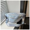 Bolsa Transversal de Cintura Estilo Fresco de Verão 2024 Estilo Mori Cor Sólida Cool Esportiva Peitoral Simples Fofa Casual Lantejoulas