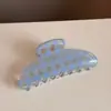 Pinza para el Cabello con Forma de Abanico a Cuadros Translúcido, Pasador de Nuevo Estilo de Alta Gama, Pinza de Tiburón para Cabello Grueso, Accesorio para el Cabello para Mujer
