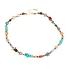 Collar Nala de Piedras Naturales de Colores para Mujer, Cadena para Clavícula de Diseño de Lujo Ligero de Nicho, Cadena para Suéter, Accesorios al por Mayor
