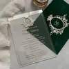 Invitaciones Transparentes de Acrílico con Sello Dorado de Logo Personalizado, Sobres de Terciopelo Negro, Tarjetas de Bendición para Bodas, Venta al por Mayor Transfronteriza