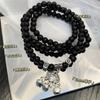 Novo Bracelete de Flores de Montanha Fantasma Pretas Estilo Chinês para Mulheres Novo Bracelete de Obsidiana Estilo Chinês Bracelete