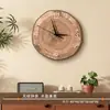 Reloj de pared estilo madera para sala de estar, reloj de pared para fondo de TV estilo japonés, reloj silencioso para restaurante o casa de huéspedes