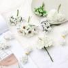 Ramo de flores blancas de imitación con núcleo, hecho a mano, con flores envueltas, horquillas de frutas, accesorios para el cabello, materiales para accesorios
