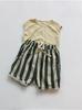Calças de Verão para Meninas Estilo Coreano Shorts Listrados para Meninos Shorts Soltos de Algodão e Linho para Crianças Pequenas em Estoque Corte Solto