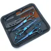 Tesouras de cabeleireiro de aço inoxidável, kit de cores para corte de cabelo, tesouras de dentes finos, tesouras para franja, atacado