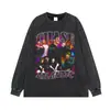 Chal Floral Lavado Desgastado Estilo Retro Transfronterizo Estampado Singer Streetwear