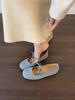 Sapatos Mary Jane Retrô Franceses com Laço para Mulheres 2025 Novos Sapatos de Balé Rasteiros com Sapatos de Boca Rasa