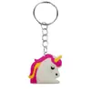 Colgante de Unicornio Lindo Dibujo Animado Caballo Pequeño Llavero de Bolsa Adorno Colgante PVC Goma Blanda Decoración de Llavero Colgante Pequeño