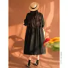 2024 Primavera y Otoño Nuevo Estilo Coreano Holgado Estilo Occidental Reductor de Edad Abrigo Adelgazante de Longitud Media Vestido de Algodón y Mezclilla para Mujer