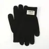 Guantes Cálidos para Invierno, Forrados de Felpa y Engrosados, Compatibles con Pantalla Táctil, Resistentes al Viento y al Frío, Lana Tejida, Color Sólido, con Etiqueta, para Hombres para Proteger del Frío