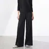 Transmisión en vivo súper ventas pantalones de pierna ancha Miyake para mujer cintura alta adelgazantes drapeados sueltos casuales versátiles para el trabajo acampanados hasta el suelo