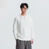 Também Parar Suéter Henley de Tencel com Malha Canelada 2026 Outono Masculino Versátil para o Trabalho Casual Cor Sólida Manga Longa
