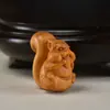 Souvenir de Navidad Talla en Madera de Ciprés Llavero Colgante Navideño Productos de Madera del Zodiaco de Dibujos Animados Dragón, Serpiente y Año del Caballo