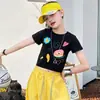 Pantalones de pierna ancha con retazos de encaje rasgado para niña Verano 2026 Nuevos Pantalones Largos de Trabajo Jazz Street Dance para Niños