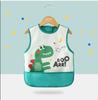 Nuevo Babero de Verano sin Mangas para Bebé, Delantal para Niños, Babero Impermeable, Vestido al Revés, Bolsillo para Arroz para Bebés Niños y Niñas