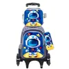 Nueva Lindo Carrito Escolar para Estudiantes de Primaria Grados 3~6 Set de Tres Piezas de Dibujos Animados Mochila Escolar de Dos Ruedas Seis Ruedas para Niños Lista para la Venta