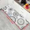 Tapete de Chão de Terra de Diatomáceas com Azulejo Floral Estilo Americano Tapete de Chão de Cozinha Conjunto de Duas Peças Resistente ao Desgaste Antiderrapante Tapete para Pés Doméstico Absorvente de Água Secagem Rápida