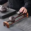 Suporte Secador Exibidor de Xícaras de Chá Kung Fu de Bambu Roxo Acessórios para Conjunto de Chá Suporte de Armazenamento Suporte de Drenagem Suporte para Xícara de Chá Rack para Xícara de Chá