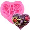 Molde de Silicone Coração de Rosa Amor Bolo de Açúcar Chocolate Argila Ultra Leve Ferramentas de Confeitaria DIY