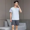Pijama Masculino de Verão, Shorts de Manga Curta de Verão, Roupa para Casa, Conjuntos Finos Casuais Esportivos Frescos e Largos Atacado