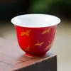Fabricante Yunzhongxianhe Cerámica Taza de Té Pequeña Taza de Maestro Taza de Té Personal Especial Rojo Ciudad Prohibida Juego de Té Kung Fu Taza de Té