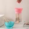 Nuevo Tazón Limpiador de Brochas de Maquillaje, Estante Almacenador de Esponjas de Polvo de Silicona, Artefacto Limpiador de Huevo de Belleza, Herramienta de Secado