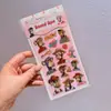 Adesivos 3D em relevo estilo bordado 5D, designs fofos de desenhos animados, adesivos decorativos que brilham no escuro para agendas, scrapbooks, capas de celular e garrafas de água