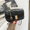 Bolso de Cadena con Diseño de Cuadros de Diamantes Estilo Coreano para Mujer 2026 Nuevo Otoño Bolso Cuadrado Pequeño Bolso de Hombro Cruzado Simple
