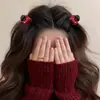 Clip para el Cabello de Lazo Pequeño de Terciopelo Rojo de Año Nuevo Clip Lateral para Flequillo Pequeño Pasador para el Cabello de Mujer de Otoño e Invierno Dulce Accesorio para el Cabello