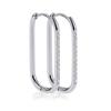 Amazon Venta Caliente Transfronteriza Pendientes Ovalados Alargados de Acero Inoxidable Estilo Frío Japonés y Coreano Pendientes de Metal Exagerados de Acero de Titanio