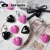 Llavero Colgante de Corazón Colgante Popular Coreano de Lazo Colgante de Bolso Joyería Hecha a Mano Llavero Decorativo DIY