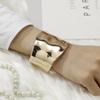 Decoração de Pulseira Feminina em Metal Escovado, Pulseira Personalizada de Borda Larga, Bracelete Exagerado, Prata Original Irregular Novo Estilo 2025